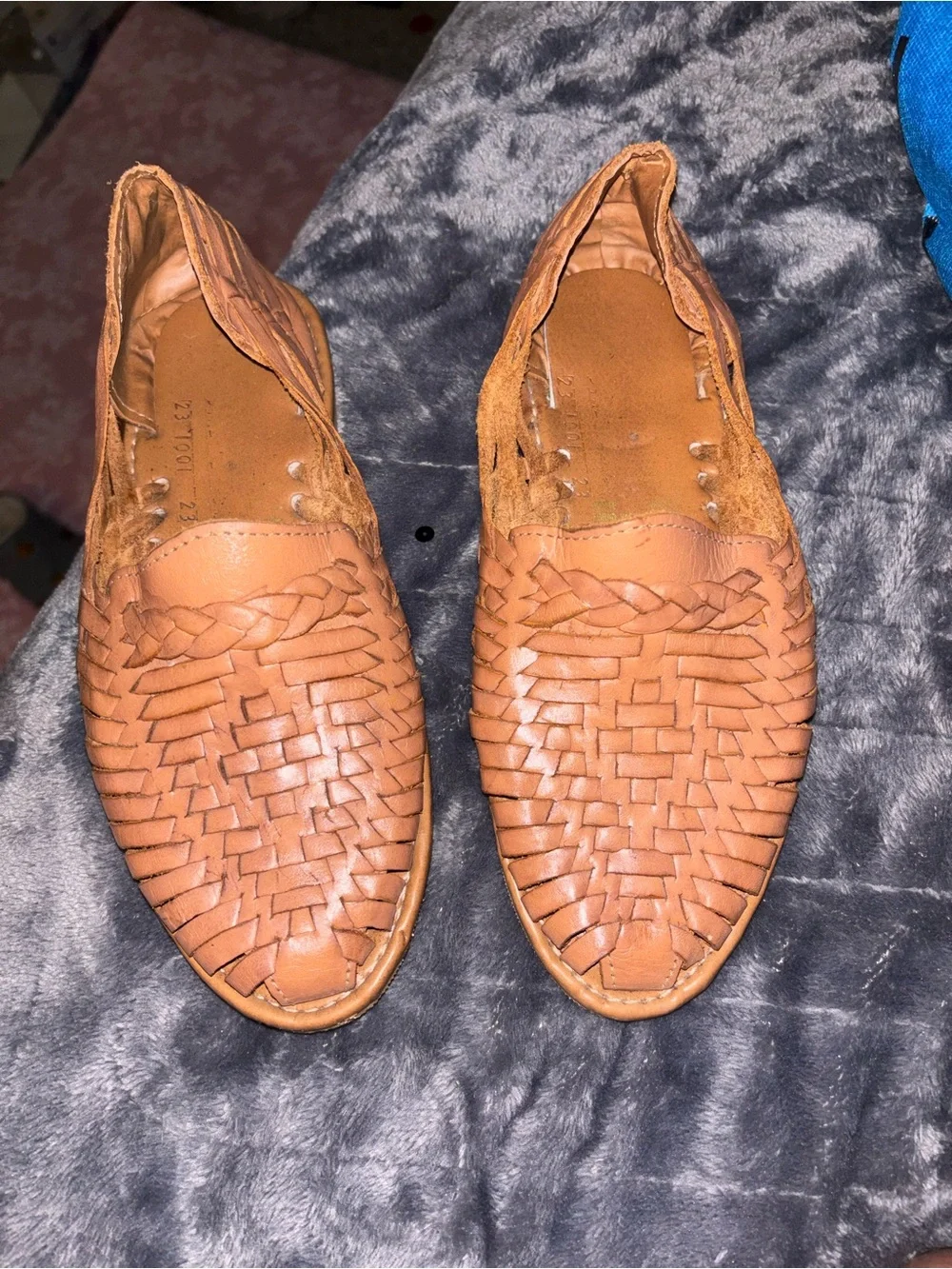 Men's Woven Leather Slip-On Shoes - Tan